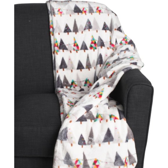 Berkshire Christmas Tree Lights Throw Blanket Microfleece 50x70" Modern Holiday - Picture 1 of 9